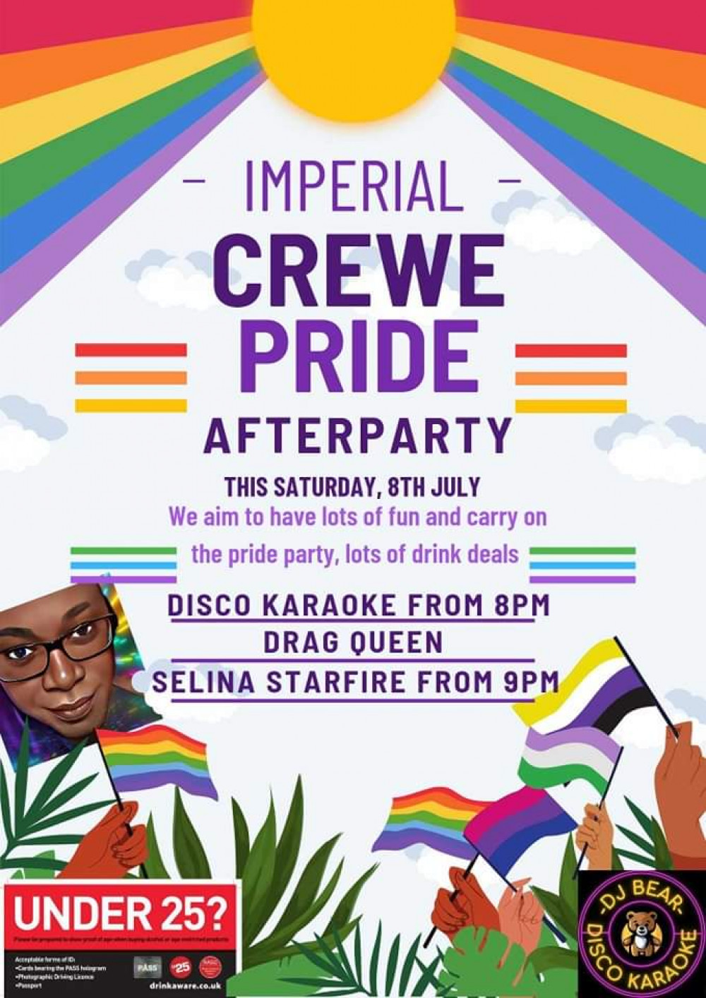 There is a Crewe Pride Afterparty live at The Imperial on Saturday 8 July.