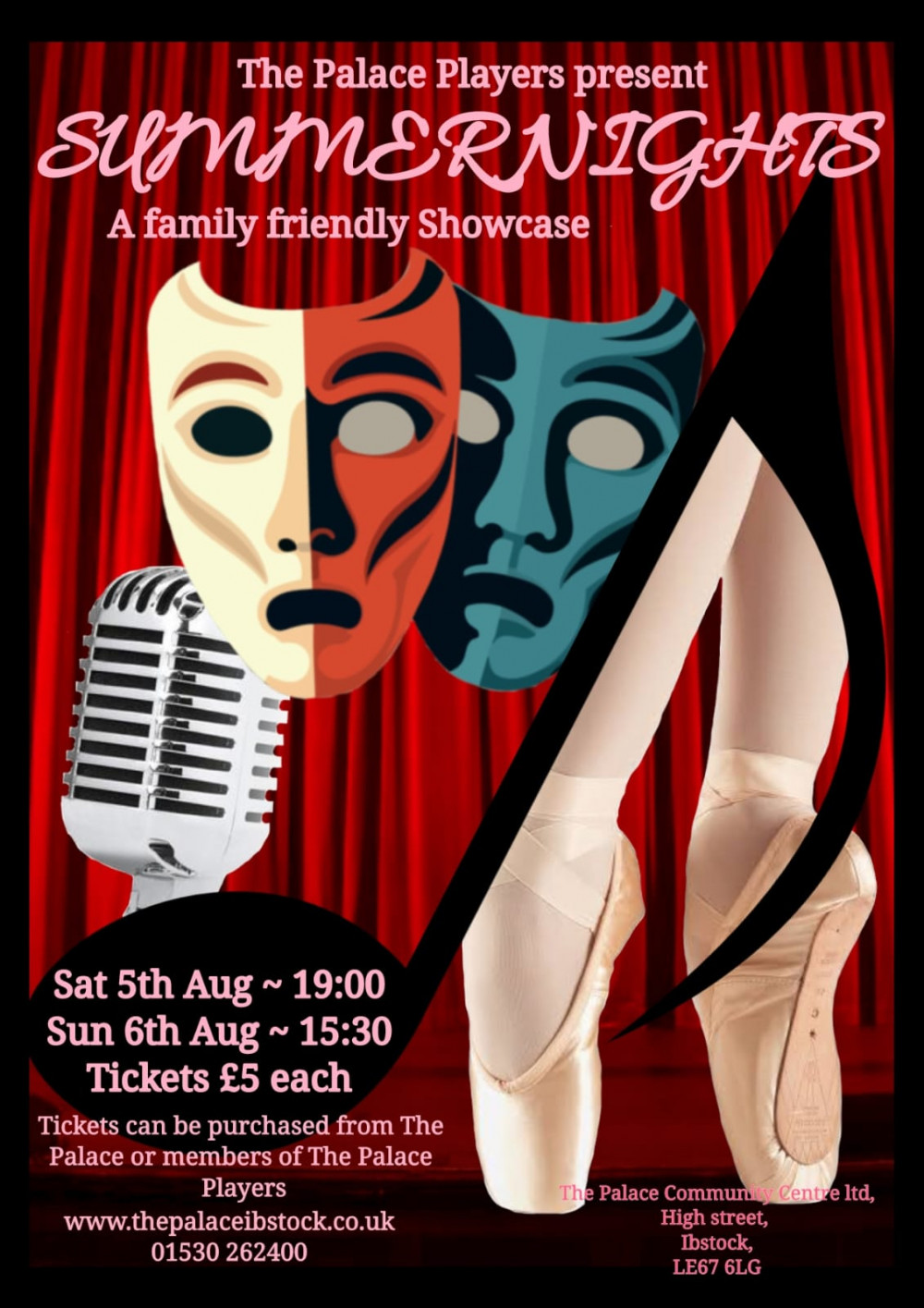 The Palace Players presents their Summer Showcase at The Palace, High Street, Ibstock, near Coalville