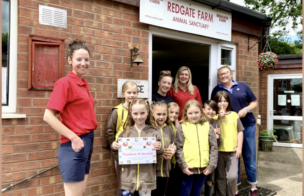 Theodora at the Redgate Sanctuary with Worthington Brownies and staff. Photos: Redgate Animal Sanctuary Theodora at the Redgate Sanctuary with Worthington Brownies and staff. Photos: Redgate Animal Sanctuary
