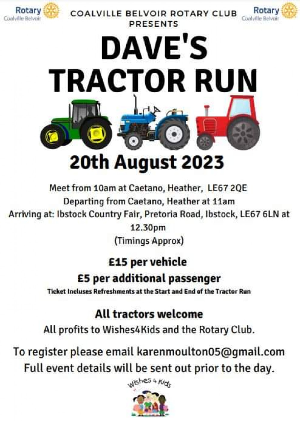 Dave's Tractor Run at Ibstock Country Fair, near Coalville