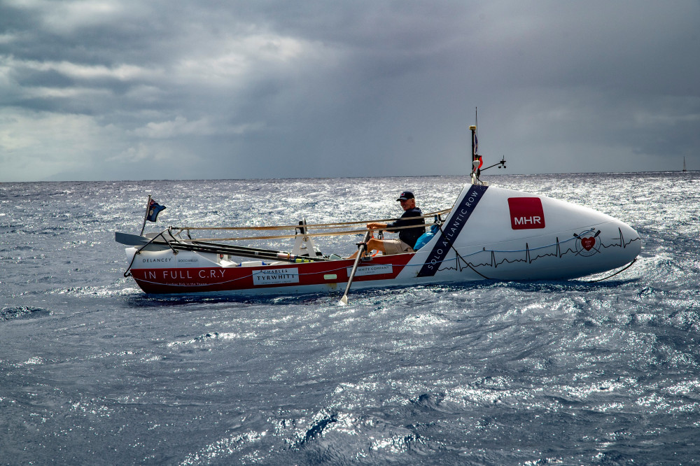 Andrew completed a row across the Atlantic in memory of his daughter earlier this year. Image credit: Andrew Osborne / MHR. 