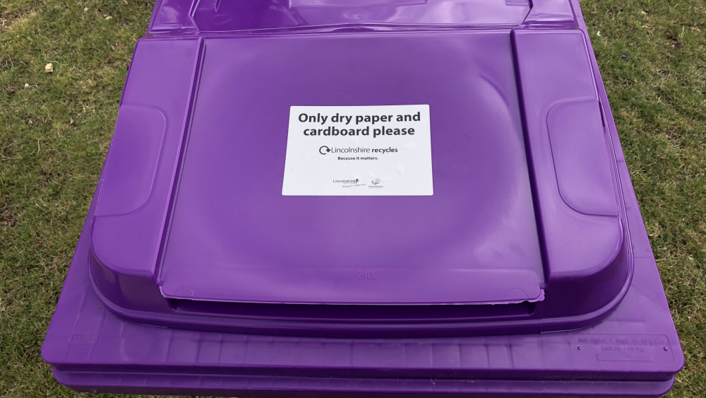 Purple bins could be introduced in Stamford as early as February 2024. Image credit: Lincolnshire County Council. 