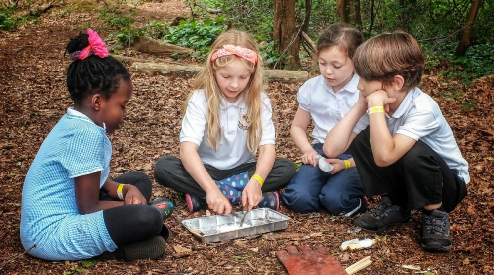 PGCE students have been out teaching in the woods (image via University of Kingston)