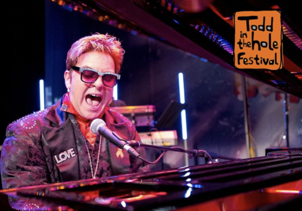 The Rocket Man tribute to Elton John headlines the three day music festival called Todd in the Hole this weekend. See you there! CREDIT: Todd in the Hole 