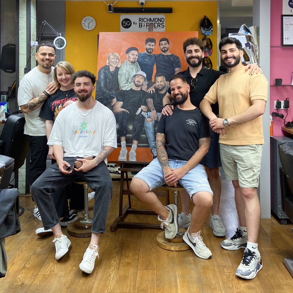 Richmond Barbers with their Portrait