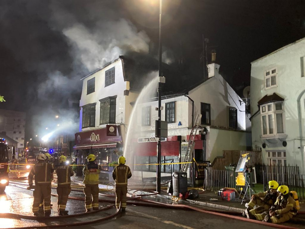 Firefighters from across south west London tackled Richmond blaze. (Credit London Fire Brigade)