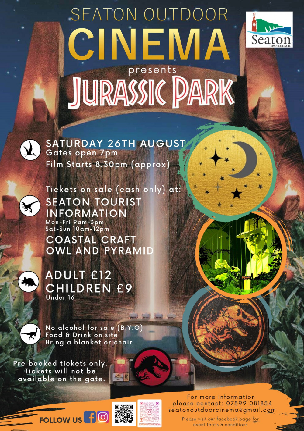 The event will culminate with an outdoor screening of Jurassic Park