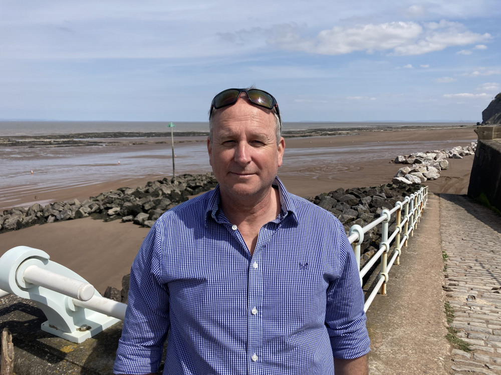 Councillor Mike Rigby, Portfolio Holder For Transport And Digital, At Blue Anchor Bay Daniel Mumby 030523