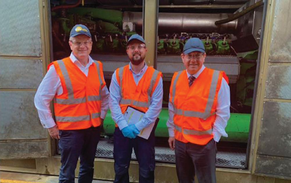 James Harman, CEO of EDL, Thomas Clarke, the site manager, and Stephen Metcalfe MP.