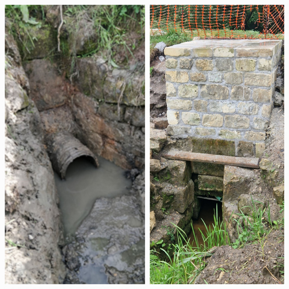 Sluice repair in progress Sluice repair in progress