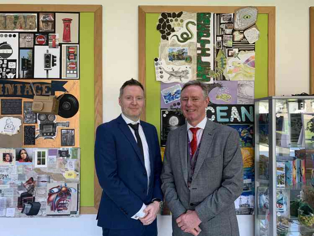 Current executive head teacher Gavin Ball with incoming head teacher Dave Wiltshire