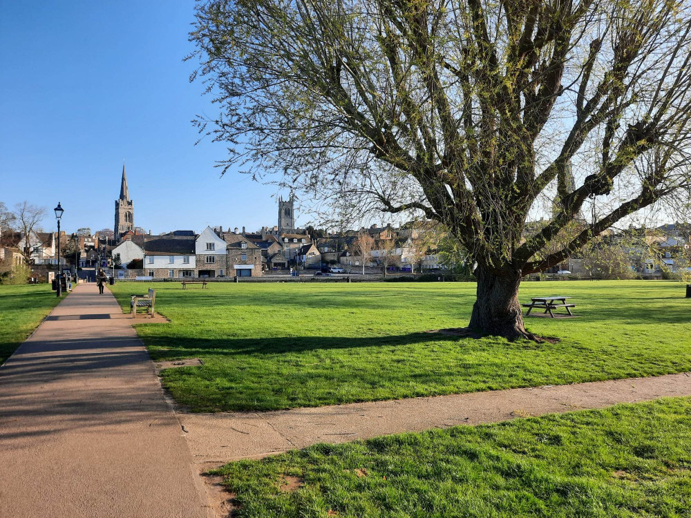 Stamford Meadows, by the river Welland, offer incredible views up into the historic market town of Stamford. Image credit: Nub News. 