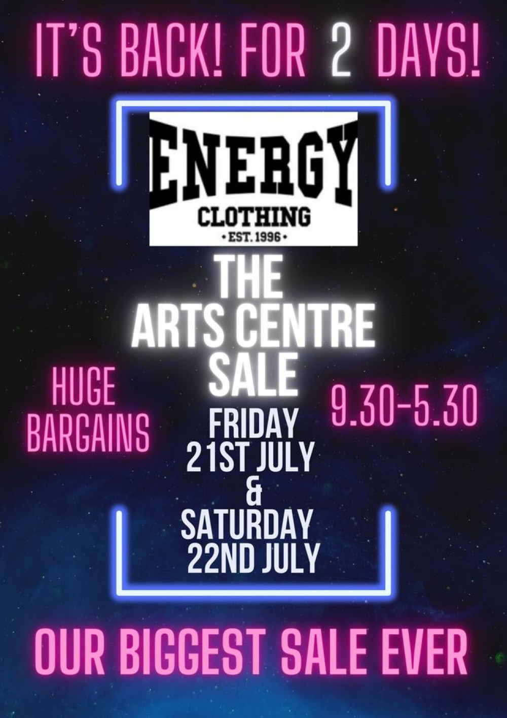 Energy Clothing Sale