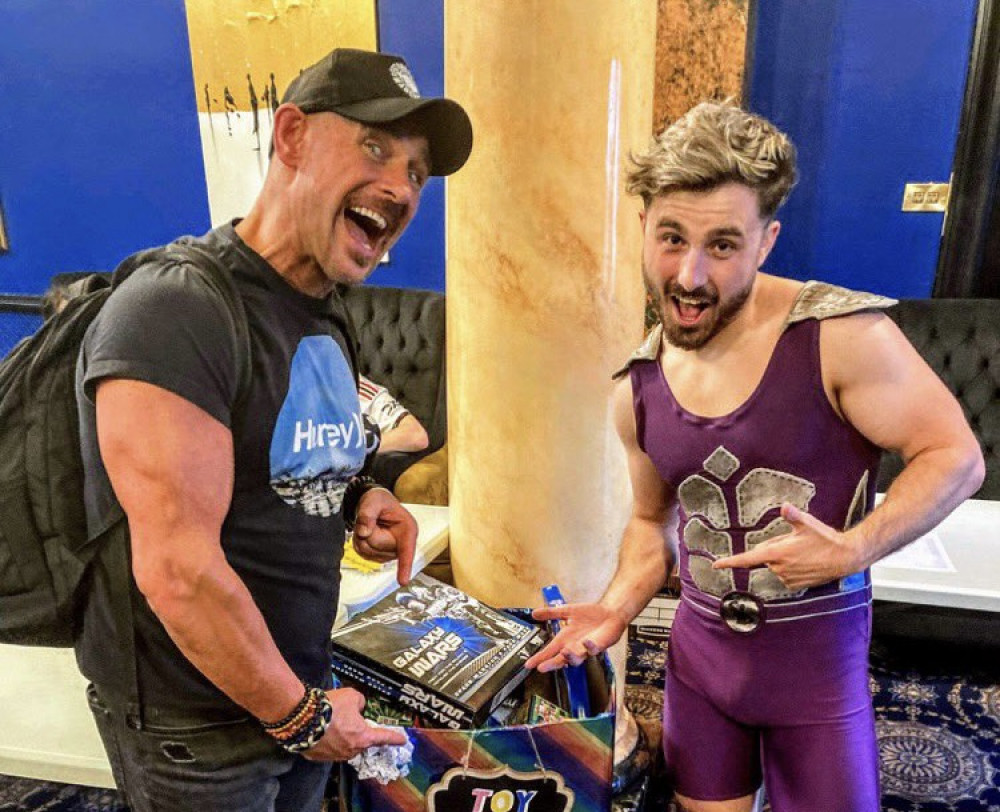 WWE Superstar Scotty 2 Hotty helping with Joe Blazr's Toy Drive (Image - Chris Brooker)