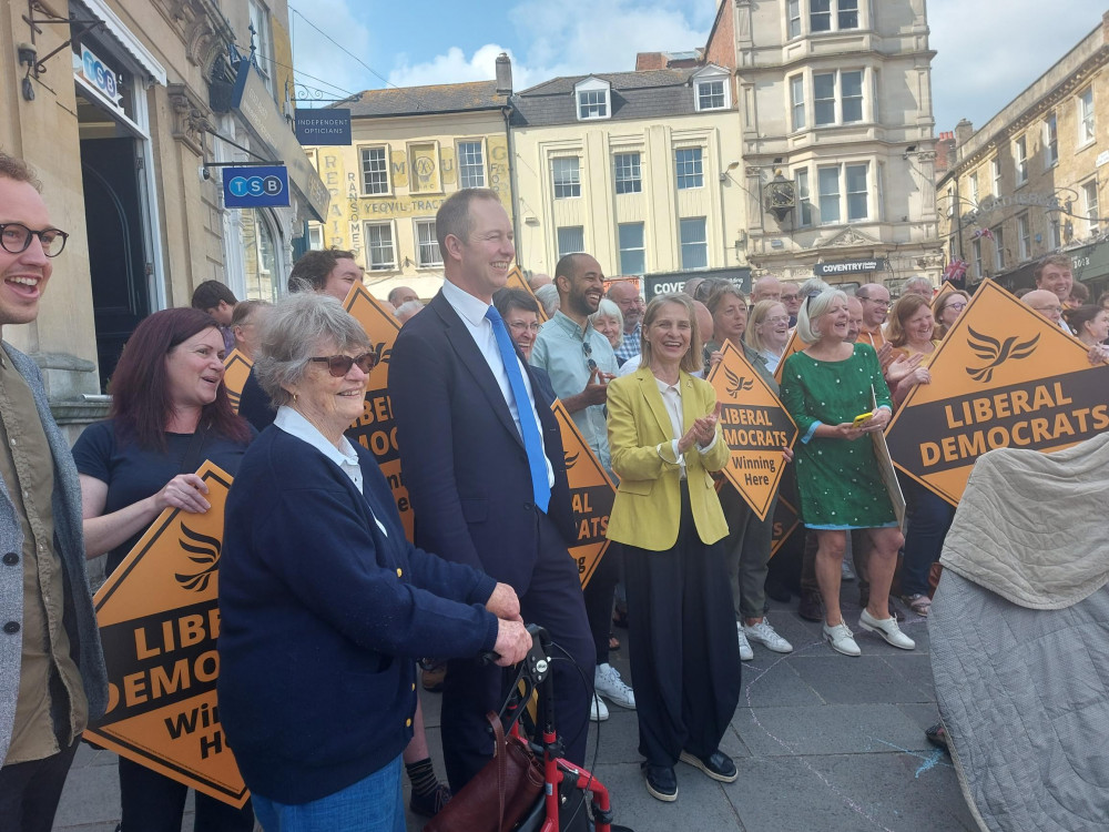 Lady Jane Ashdown watched with obvious delight the celebrations in the market place 