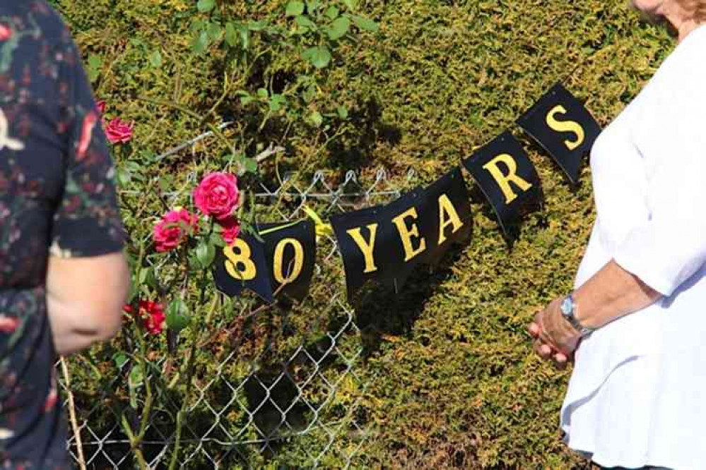 80th wedding anniversary bunting in Blackford (Photo: Simon Painter)