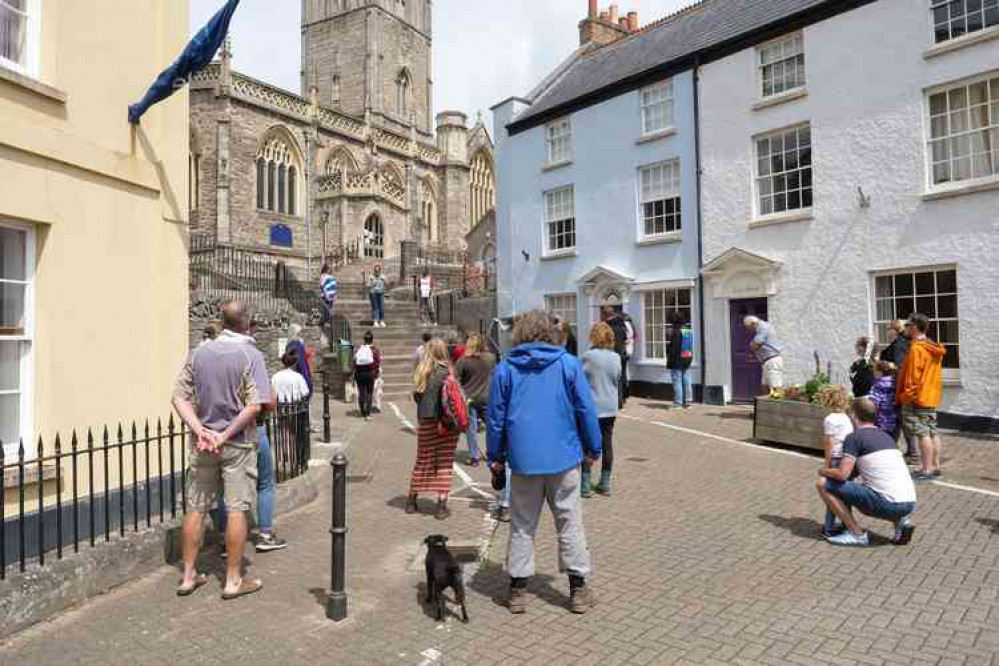 Axbridge residents at the Black Lives Matter event in the town (Photo: Sebastian Lloyd)