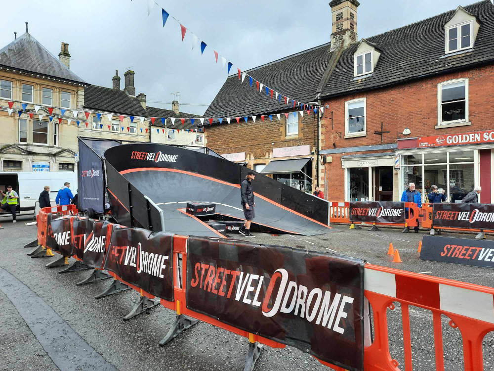 The Street Velodrome visited Oakham, Rutland, today. Image credit: Street Velodrome. 