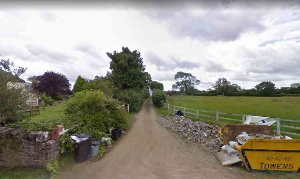 A track leading to the agricultural building in Ashton (Photo: Google Street View)