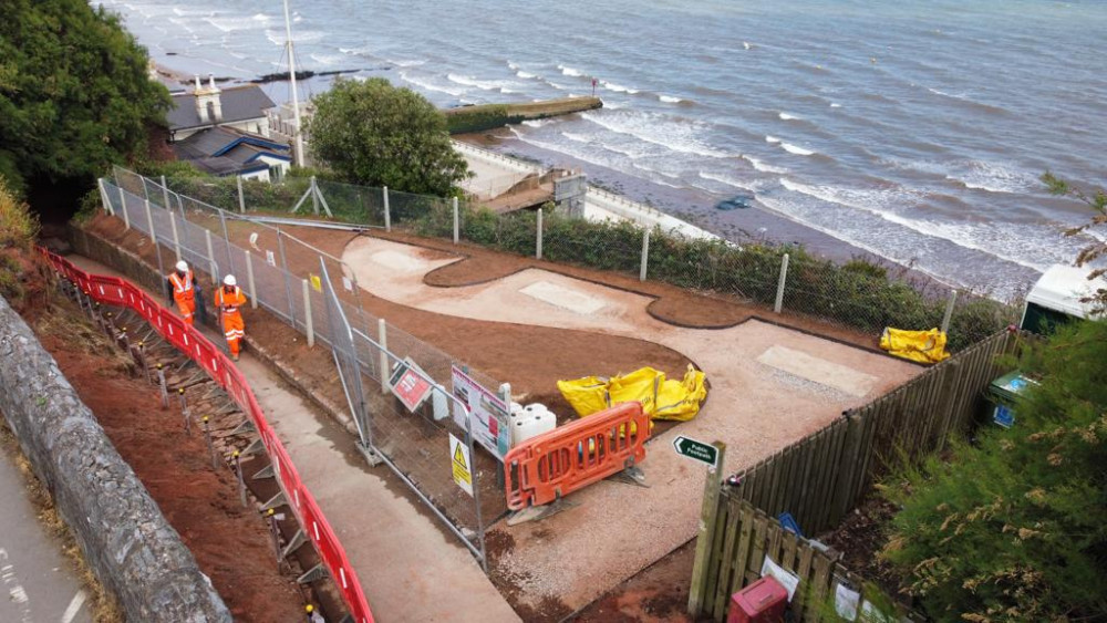 Work underway on the footpath area (Network Rail)