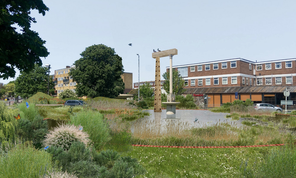 The proposed design for the Fountain Roundabout by Hayatsu Architects, Hortus Collective and 121 Collective. (Photo: Kingston Council) The proposed design for the Fountain Roundabout by Hayatsu Architects, Hortus Collective and 121 Collective. (Photo: Kingston Council)