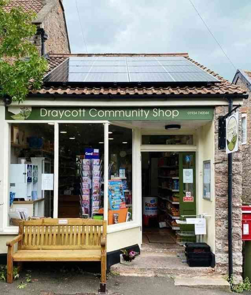 Draycott Community Shop with the solar panels installed