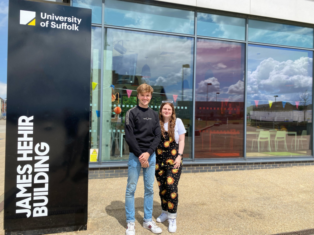 Lewis Woolston and Katie Pickard from the University of Suffolk SU (Picture: University of Suffolk Students’ Union) Lewis Woolston and Katie Pickard from the University of Suffolk SU (Picture: University of Suffolk Students’ Union)