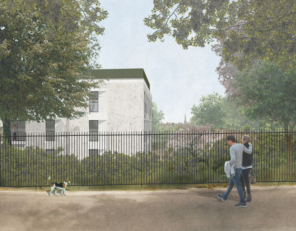 The proposed block of flats for Dorchester’s former tennis court off West Walks The proposed block of flats for Dorchester’s former tennis court off West Walks