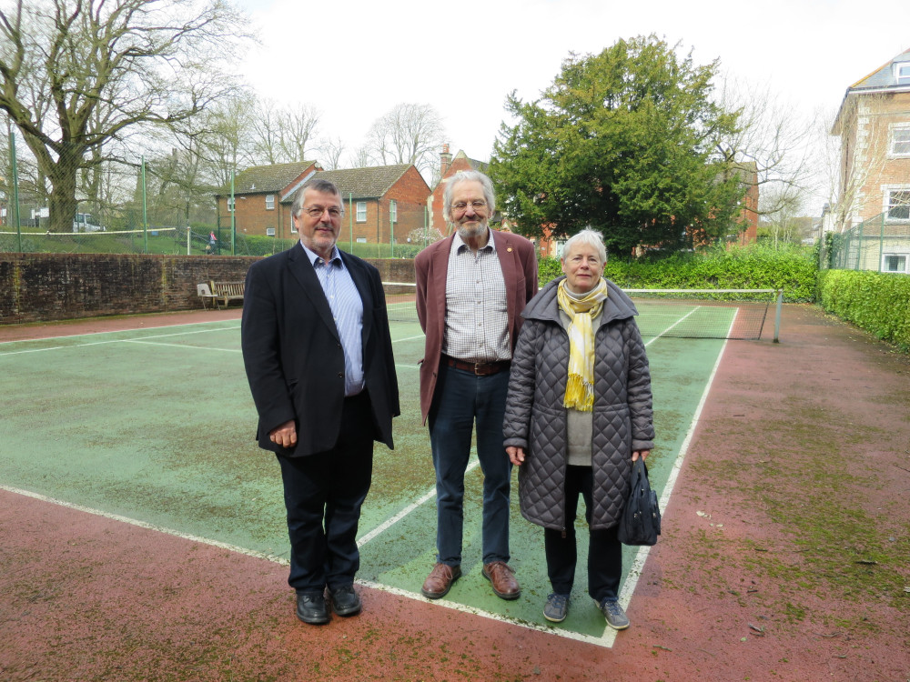Trust directors Andy Spillman, Cllr Alistair Chisholm and Tricia Mitchell at the tennis court, pictured at the start of the project Trust directors Andy Spillman, Cllr Alistair Chisholm and Tricia Mitchell at the tennis court, pictured at the start of the project