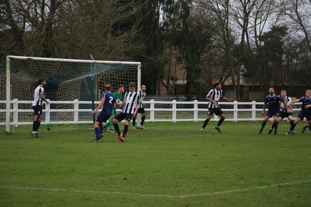 Brantham player manager in action against Woodbridge last season (Picture: Nub News) 