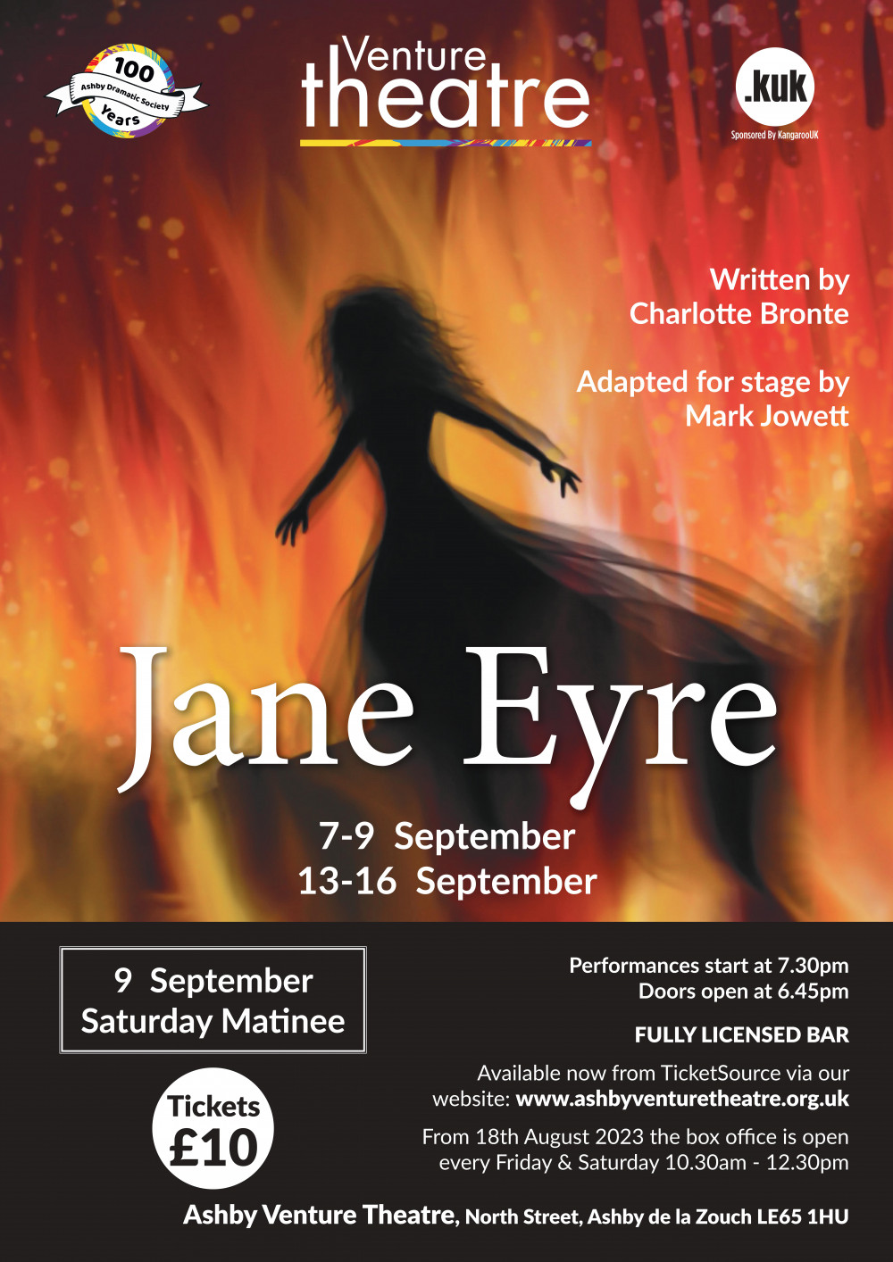 Jane Eyre at the Venture Theatre, Ashby-de-la-Zouch