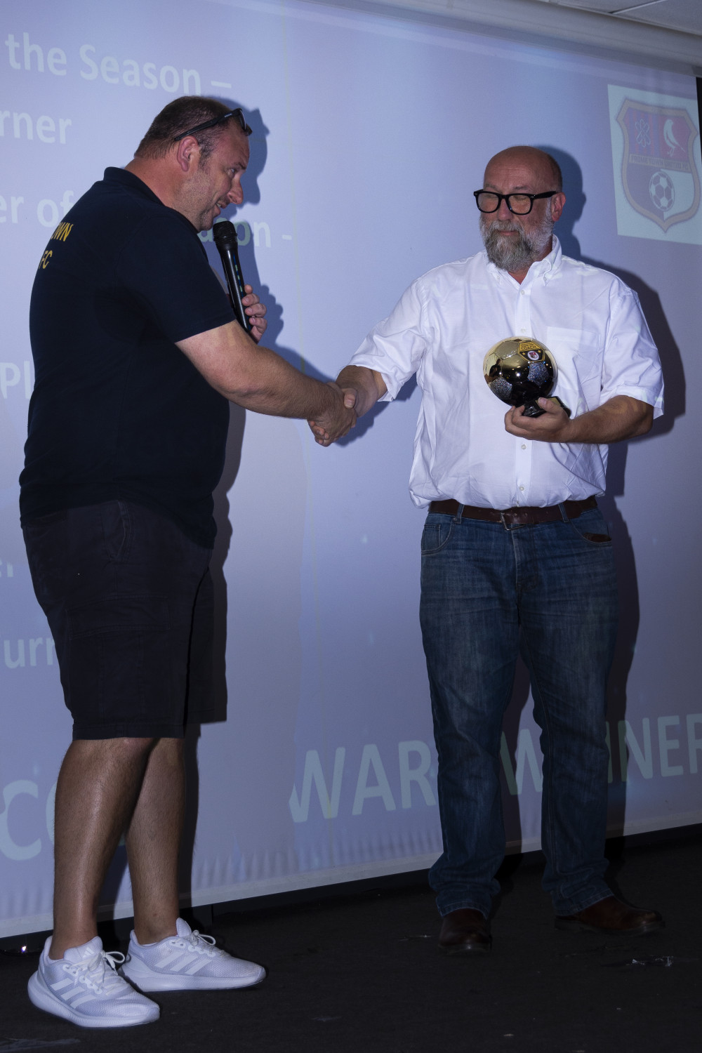 Dave Turner receiving his award for coach of the year