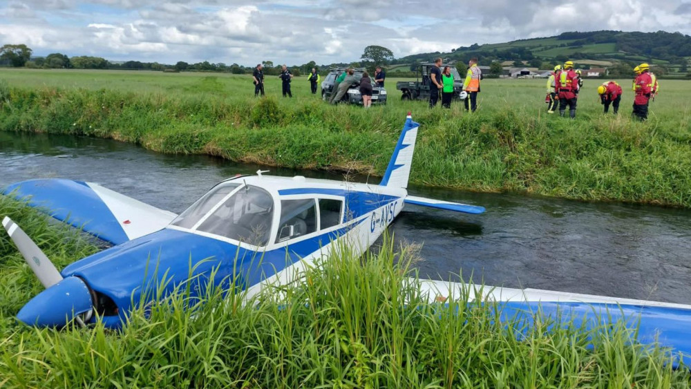 The aircraft in the River Axe (DSFRS)