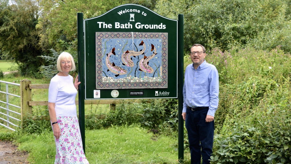 Ashby councillors Liz Parle and Chris Smith, leader of the Town Council, at the Bath Grounds. Photo: Ashby de la Zouch Town Council