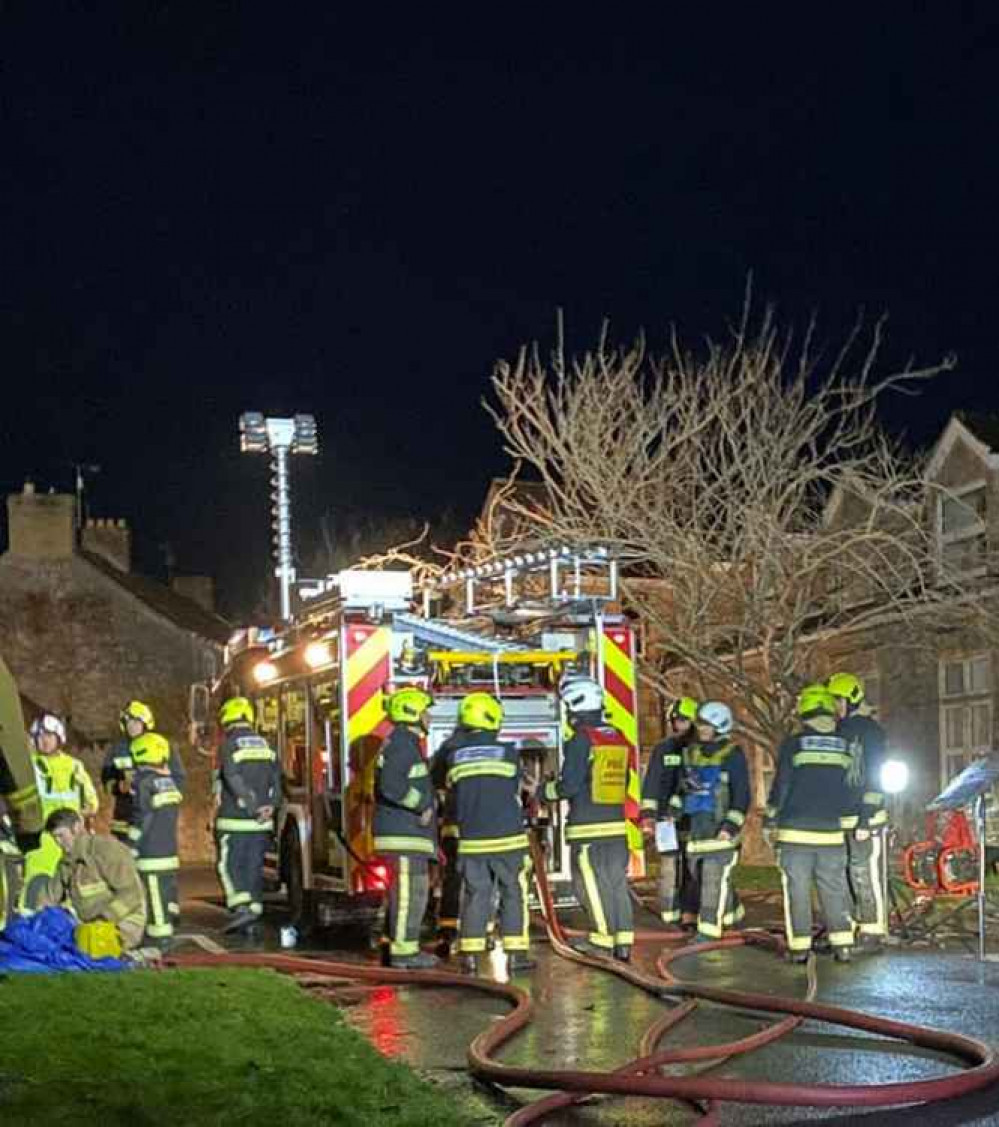 Firefighters at the scene of the fire in Cheddar (Photo: Cheddar Fire Station)