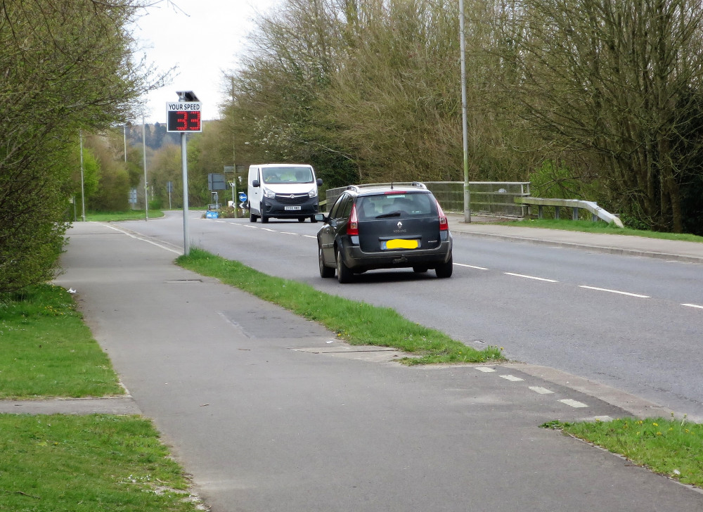 Speed indicator device in use at Alington Avenue, Dorchester