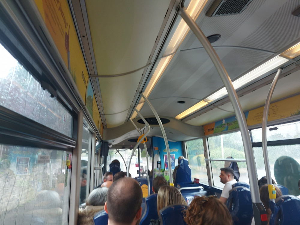 On board the bus from Frome to Bath - the special £2 fare there seems to be working ? On board the bus from Frome to Bath - the special £2 fare there seems to be working ?