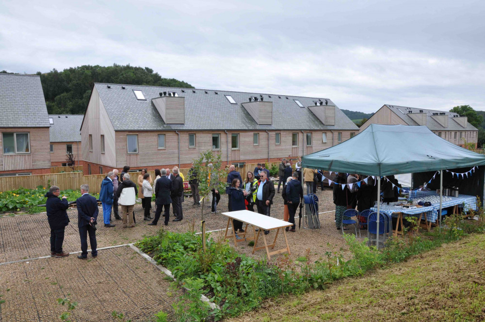 Residents and those involved in the project gathered to celebrate at Hazelmead in Bridport