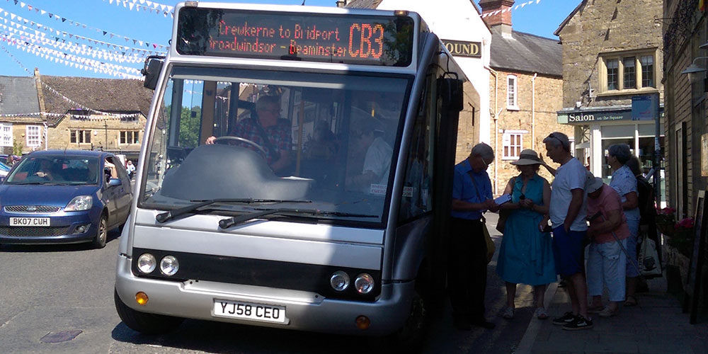 The CB3 Beaminster Community Bus service runs between Beaminster and Bridport