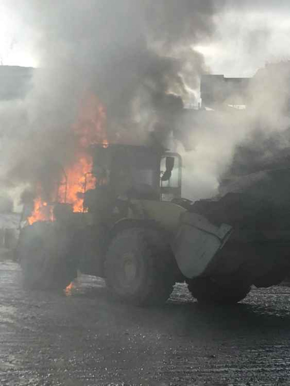 The fire in Shipham Road yesterday (Photo: Cheddar Fire Station)