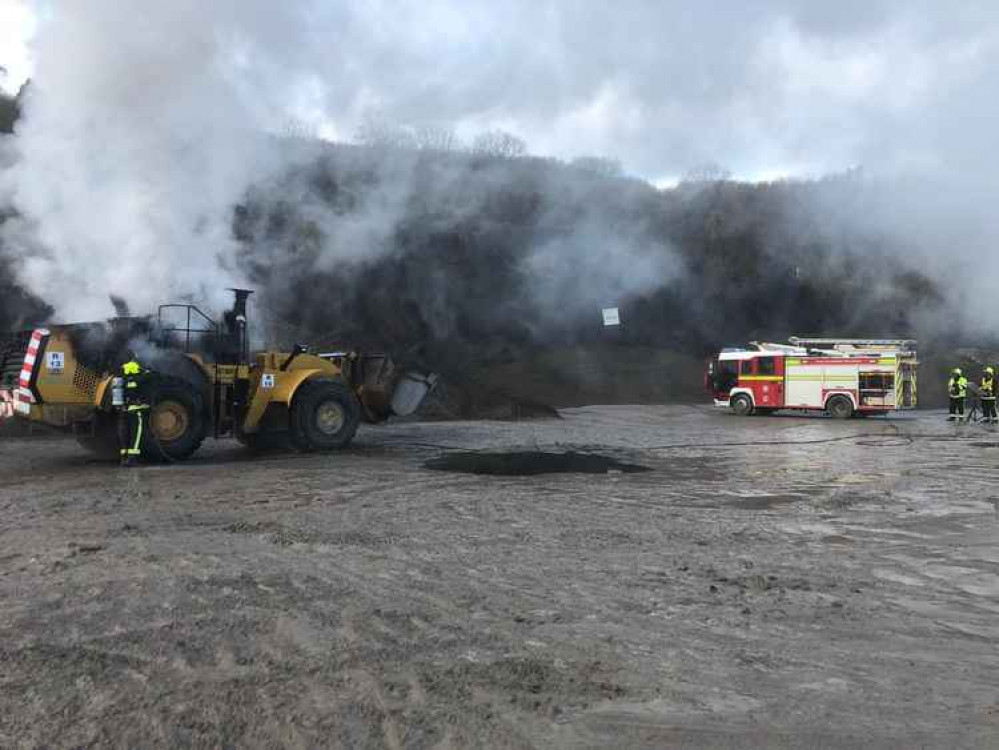 The scene of the fire in Shipham Road yesterday (Photo: Cheddar Fire Station)