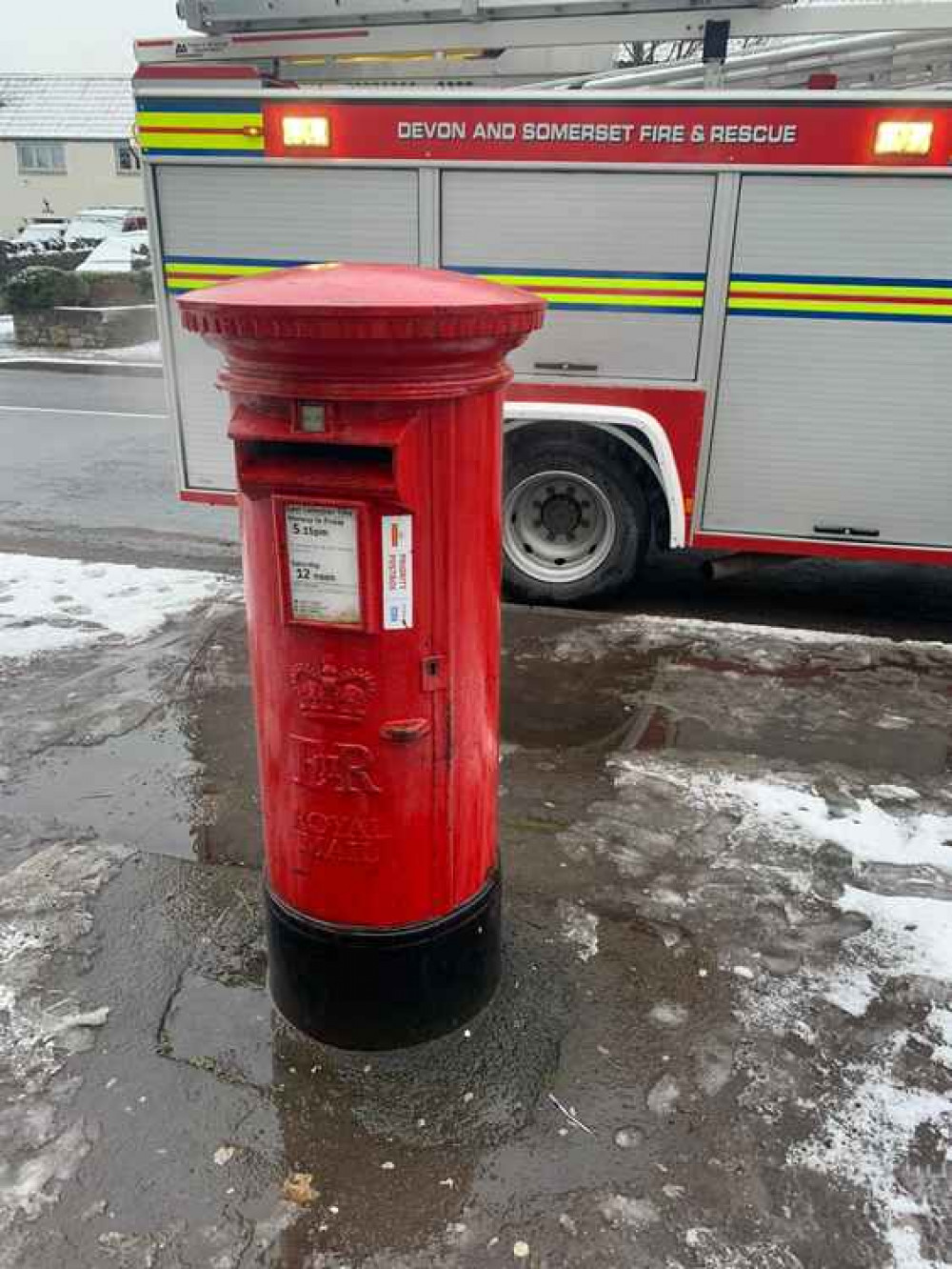 The priority postbox that was set alight (Photo: Cheddar Fire Station)