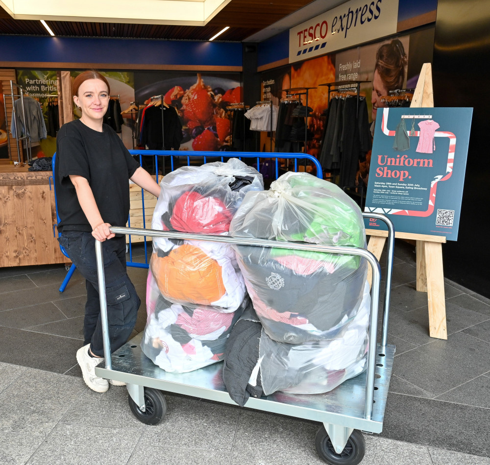 More than 2,500 items were donated to Ealing Broadway’s Uniform Shop event in July. (Credit: Emily Caswell)