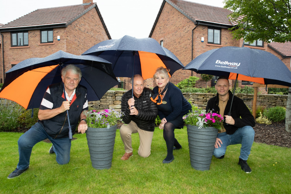 The Poynton Show has been running since 1885, and is renowned across the North West. Left to right: Bryan Doherty, Ken Carr, Bellway sales advisor Helen Fiorillo and Byran’s son Steve Doherty (Image - Bellway)