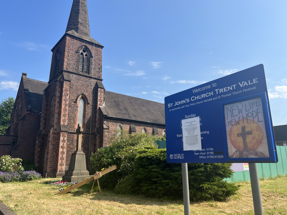 St John's Church, on Newcastle Road in Trent Vale, was damaged by a fire in April 2022 (Nub News).