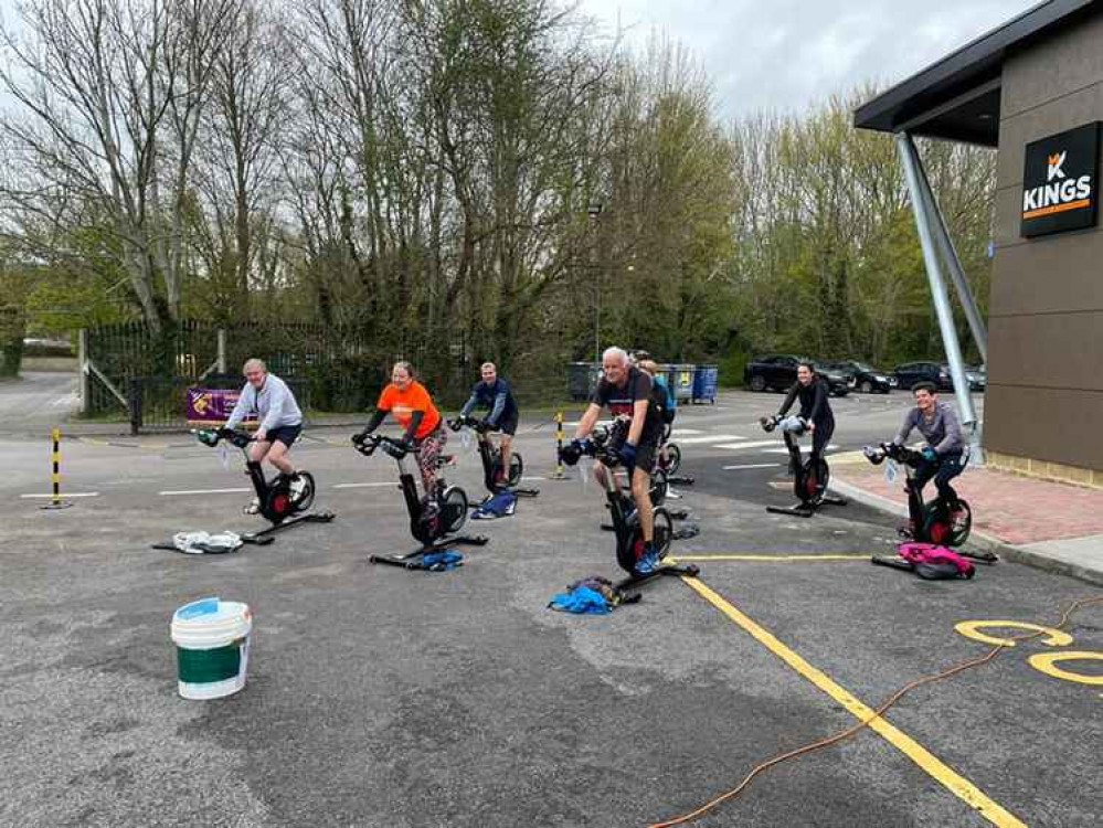 An outdoor fitness class in Cheddar