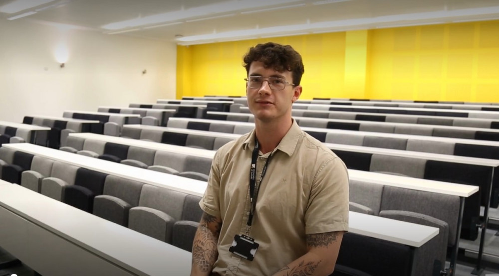 University of Suffolk alumnus Solomon Holmes from Chelmondiston, who applied through Clearing in 2018 (photo credit: University of Suffolk) 