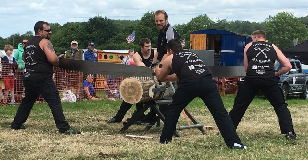 The Dorset Axemen who will be demonstrating the physical power of the forester, woodman and timber cutter