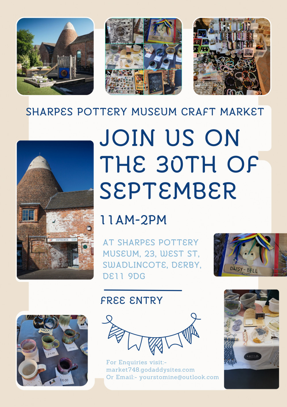 Yours to Mine Craft market at Sharpe's Pottery museum, Swadlincote, near Ashby de la Zouch