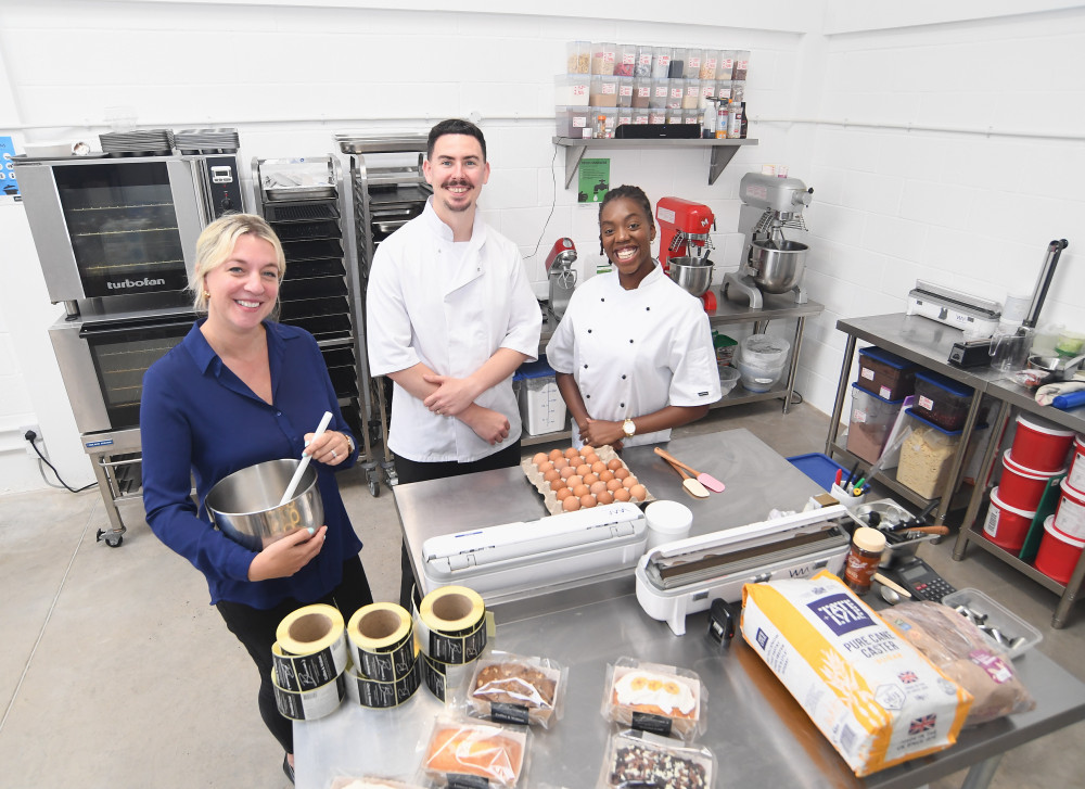 From left - Katherine Skerry (AC Lloyd Space Business Centre Warwick), Jordan Blencowe and La Toya Fé (Blencowe’s bakery) 